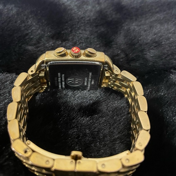 MICHELE DECO 18k PLATED STAINLESS STEEL WITH MOTHER OF PEARL AND DIAMONDS. - Picture 3 of 7